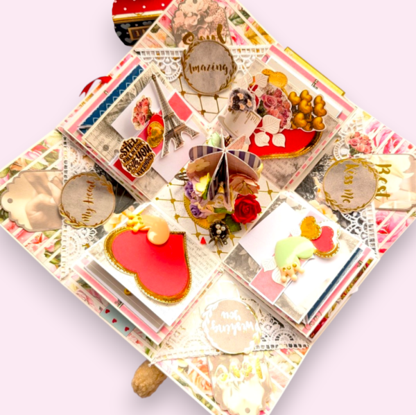 3 Layered Cute Teddy Love Explosion Box
