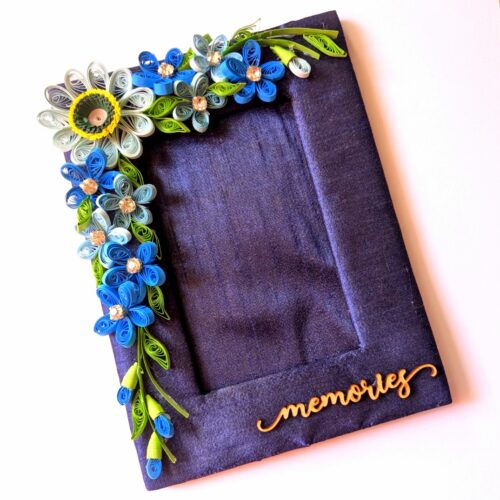 Sparkling Blue Quilled Photo Frame