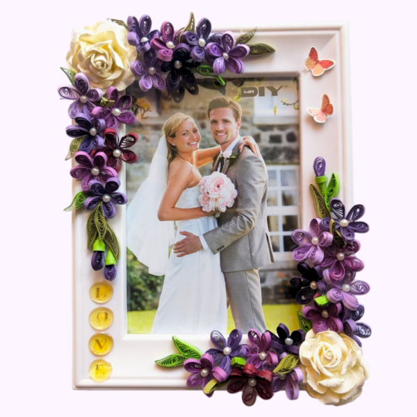 Purple Themed Quilled Photo Frame Purple Themed Quilled Photo Frame