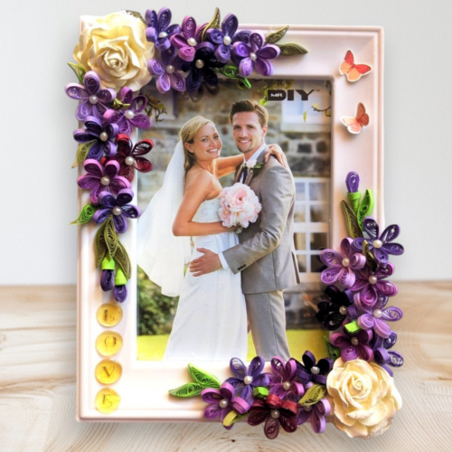 Purple Themed Quilled Photo Frame